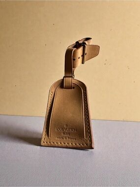 Vintage Louis Vuitton Vachetta Luggage Tag Honey Patina Made in France